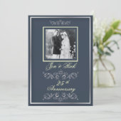 Invitation Personnalisez-le ! Photo couleur 25e anniversaire/ (Debout devant)