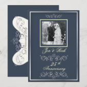 Invitation Personnalisez-le ! Photo couleur 25e anniversaire/ (Devant / Derrière)