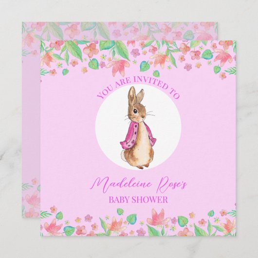 Invitation Personnalisez Pierre le lapin Vous êtes invité (Devant / Derrière)