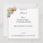 Invitation Personnalisez un graphique à fleurs brillant et jo (Dos)