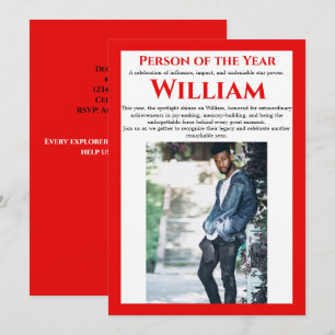 Invitation Personnalité de l'année d'anniversaire