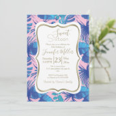 Invitation Personnalité du film tropical rose et bleu (Debout devant)