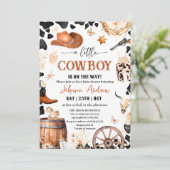 Invitation Personnel Un petit Baby shower CowBoy (Debout devant)