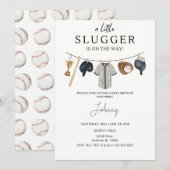 Invitation personnelle Baby shower de base-ball (Devant / Derrière)