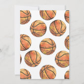 Invitation personnelle d'anniversaire de basket-ba (Dos)