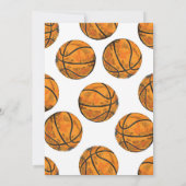 Invitation personnelle d'anniversaire de basket-ba (Dos)