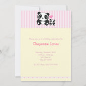 Invitation personnelle d'anniversaire de panda de (Dos)
