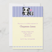 Invitation personnelle d'anniversaire de panda de (Dos)