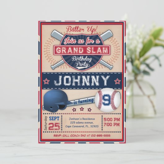 Invitation personnelle de base-ball (Debout devant)