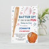 Invitation personnelle de baseball Anniversaire (Debout devant)