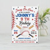 Invitation personnelle de baseball Anniversaire (Debout devant)