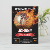 Invitation personnelle de baseball fête d'annivers (Debout devant)