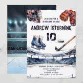 Invitation personnelle de hockey sur glace (Devant / Derrière)