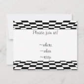 Invitation Perspective À damiers noir et blanc (Dos)