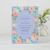 Invitation Pervenche Abricot Ranunculus Eucalyptus Gris Wedd (Debout devant)