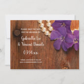 Invitation Perwinkle et perles mariage d'étable Enregistrer l (Devant)