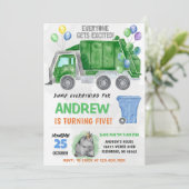 Invitation Pesonal Kids Dump Trucks Birthday Bash (Debout devant)