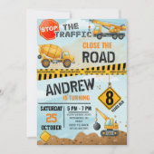 Invitation Pesonal Modern Construction Birthday Extravaganza (Devant)