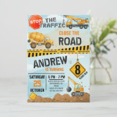 Invitation Pesonal Modern Construction Birthday Extravaganza (Debout devant)