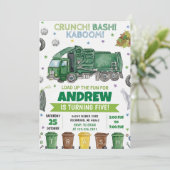 Invitation Pesonal Modern Trash Bash Boys Birthday party (Debout devant)