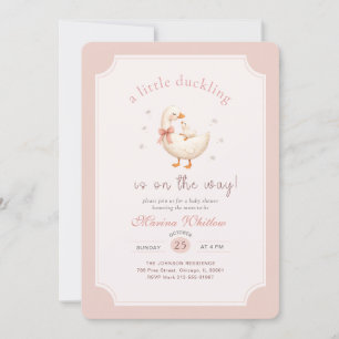 Invitation Pet Caneton en route Fête prénatale Bébé Ruban Ros