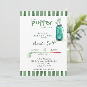 Invitation Pet Putter Vert sur le Chemin Baby Shower de Golf