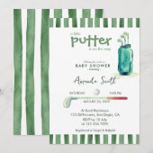 Invitation Pet Putter Vert sur le Chemin Baby Shower de Golf (Devant / Derrière)