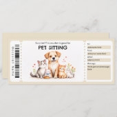Invitation Pet Sitting Voucher (Devant / Derrière)