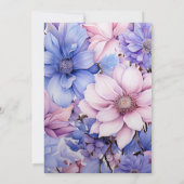 Invitation Pétal rose, Cornflower bleu et mauve violet Mariag (Dos)