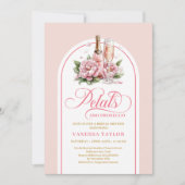 Invitation pétale chic et prosecco blush or (Devant)
