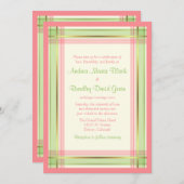 Invitation Pétale vert Mint Pink Plat (Devant / Derrière)