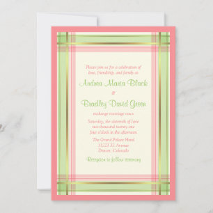 Invitation Pétale vert Mint Pink Plat