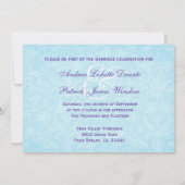 Invitation Pétales à fleurs d'Aqua et violet Mariage D581 (Dos)