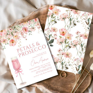 Invitation Pétales à mâchoires roses et Fête des mariées à br