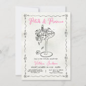 Invitation Pétales à main et Fête des mariées Presecco (Devant)