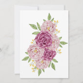 Invitation Pétales à thème du vin et Fête des mariées du mini (Dos)