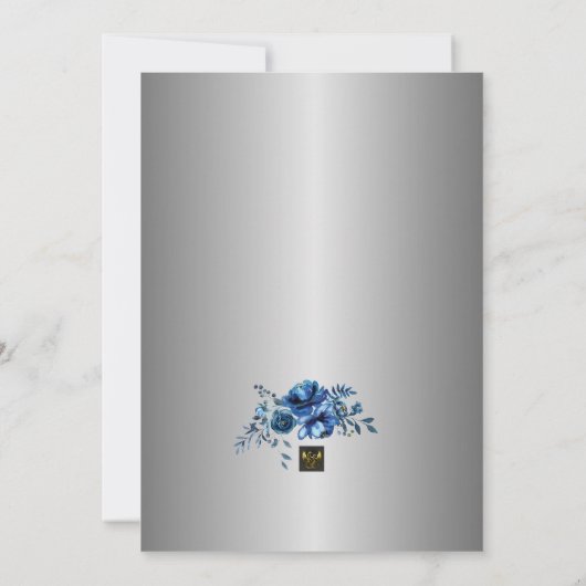 Invitation Pétales Bleus d'Amour : Venez à une Soirée de Mari (Dos)