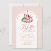 Invitation Pétales boho et prosecco invitent des tons or rose (Devant)