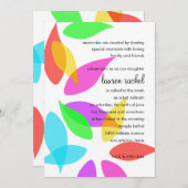 Invitation Pétales colorés bat mitzvah (Devant / Derrière)