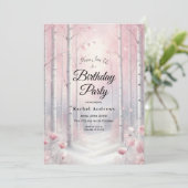 Invitation Pétales congelés dans une fête d'anniversaire de f (Debout devant)