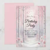 Invitation Pétales congelés dans une fête d'anniversaire de f (Devant / Derrière)