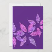 Invitation Pétales couleur bat mitzvah rose et violet (Dos)