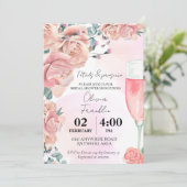 Invitation Pétales d'aquarelle et douche d'été pour mariée (Debout devant)