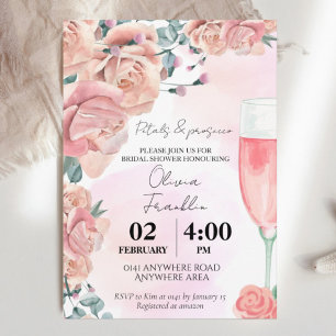 Invitation Pétales d'aquarelle et douche d'été pour mariée