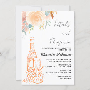 Invitation Pétales d'aquarelle et Fête des mariées de poursui
