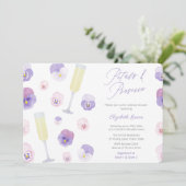 Invitation Pétales D'Aquarelle Lilac Et Fête des mariées Pros (Debout devant)