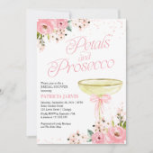 Invitation Pétales De Bow Rose Et Fête des mariées De Procure (Devant)