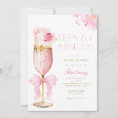 Invitation Pétales de cou rose Poursuivre l'invitation de la  (Devant)