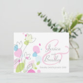 Invitation Pétales de fleur de confetti moderne invite de mar (Debout devant)