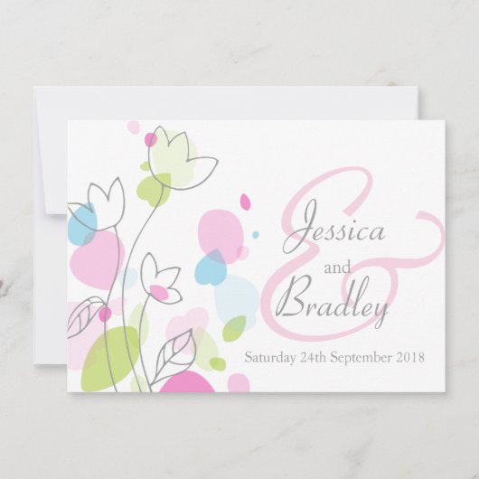 Invitation Pétales de fleur de confetti moderne invite de mar (Devant)